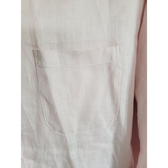 J. Jill XL Love Linen Pale‎ Pink  Tunic Top Blouse Button Front Oversz Pckt - Picture 2 of 7